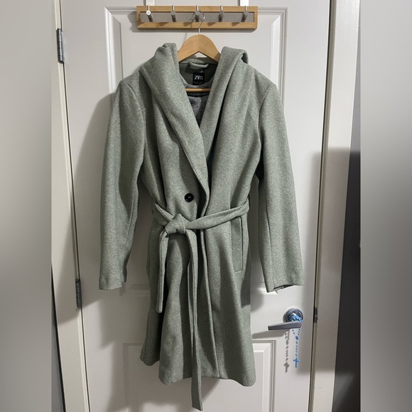 Zara Belted Trench Coat with Hood - Picture 1 of 6